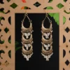 ANN Gold Plated Chandbali Style With Hanging Beads Indo Western Drop Earring - Image 5